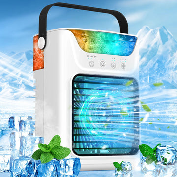 rative Air Cooler,Cooling Fan with 7 Colors Light