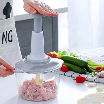 Manual Hand Chopper Hand Push Operated Chopper Pump Action Nicer Dicer Food Processor Hand Push Chopper Cutter Slicer Portable Container And Easy To Clean Kitchen Gadget