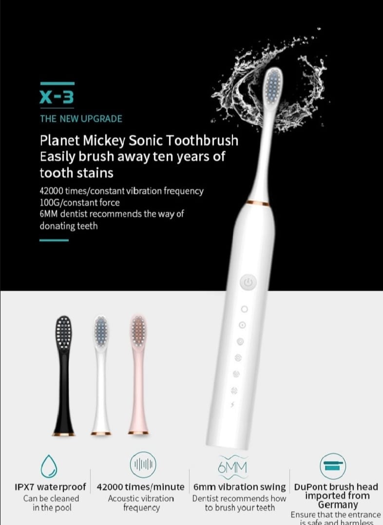 Rechargeable Electric Toothbrush – Deep Clean with USB Charging & Soft Bristles