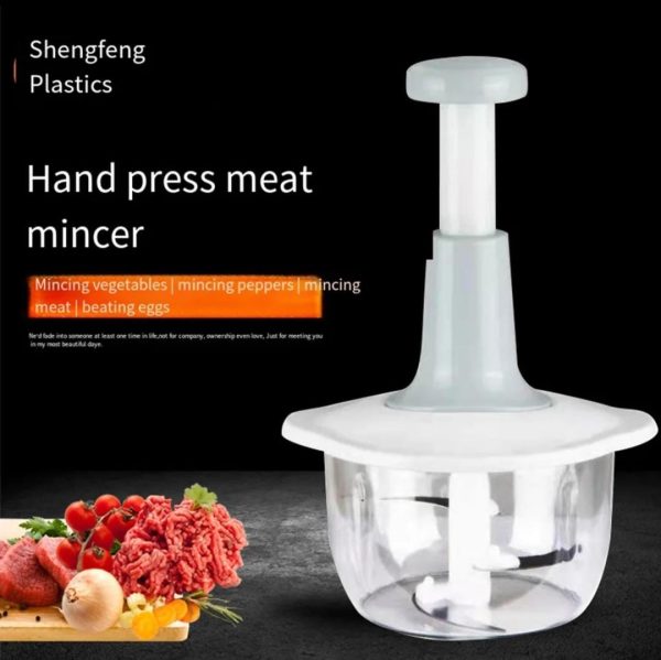 Manual Hand Chopper Hand Push Operated Chopper Pump Action Nicer Dicer Food Processor Hand Push Chopper Cutter Slicer Portable Container And Easy To Clean Kitchen Gadget